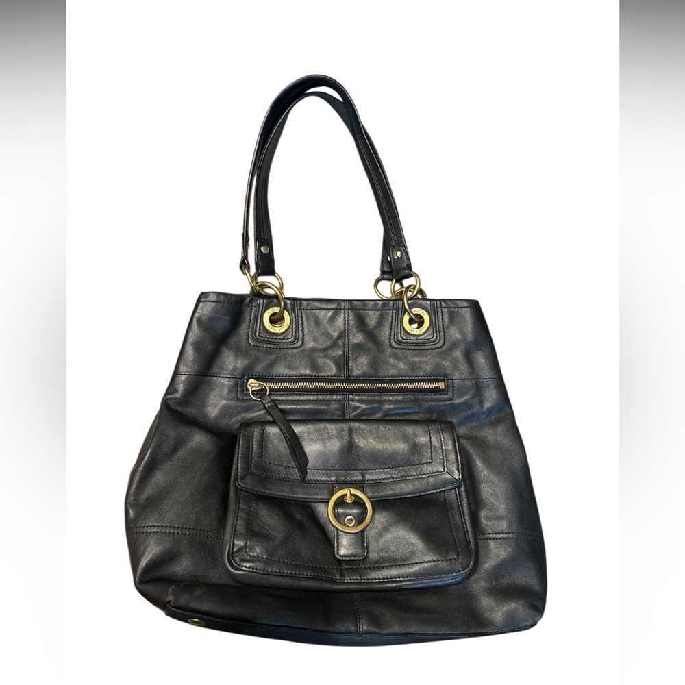 Coach Penelope Black Leather Hobo - Picture 1 of 7